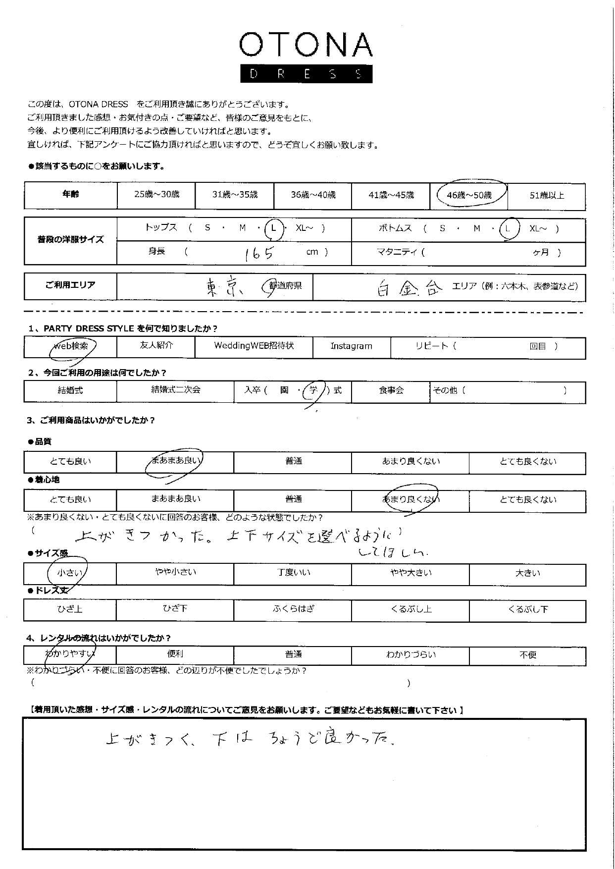 3月22日　入学式ご利用　東京・白金台エリア