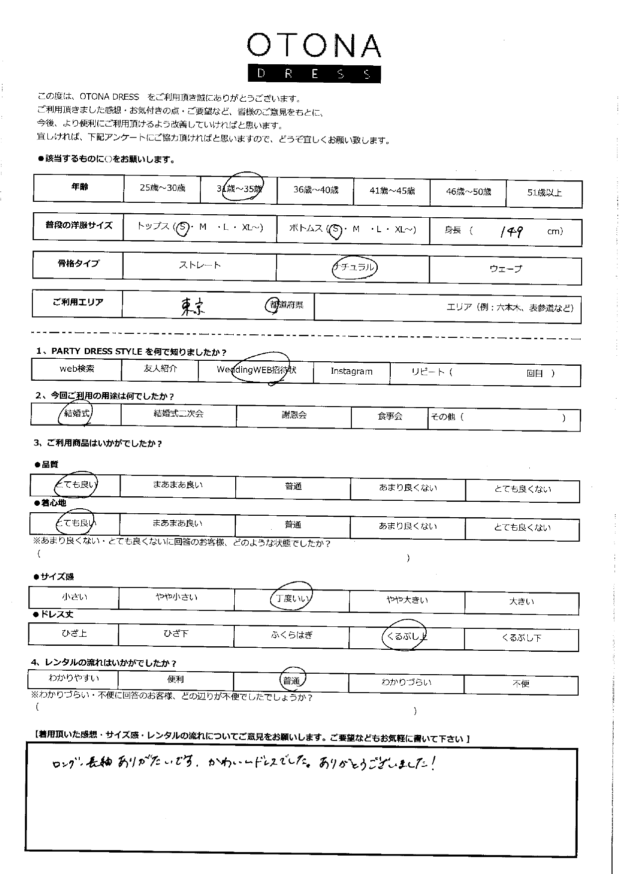 5月26日　結婚式ご利用　東京エリア