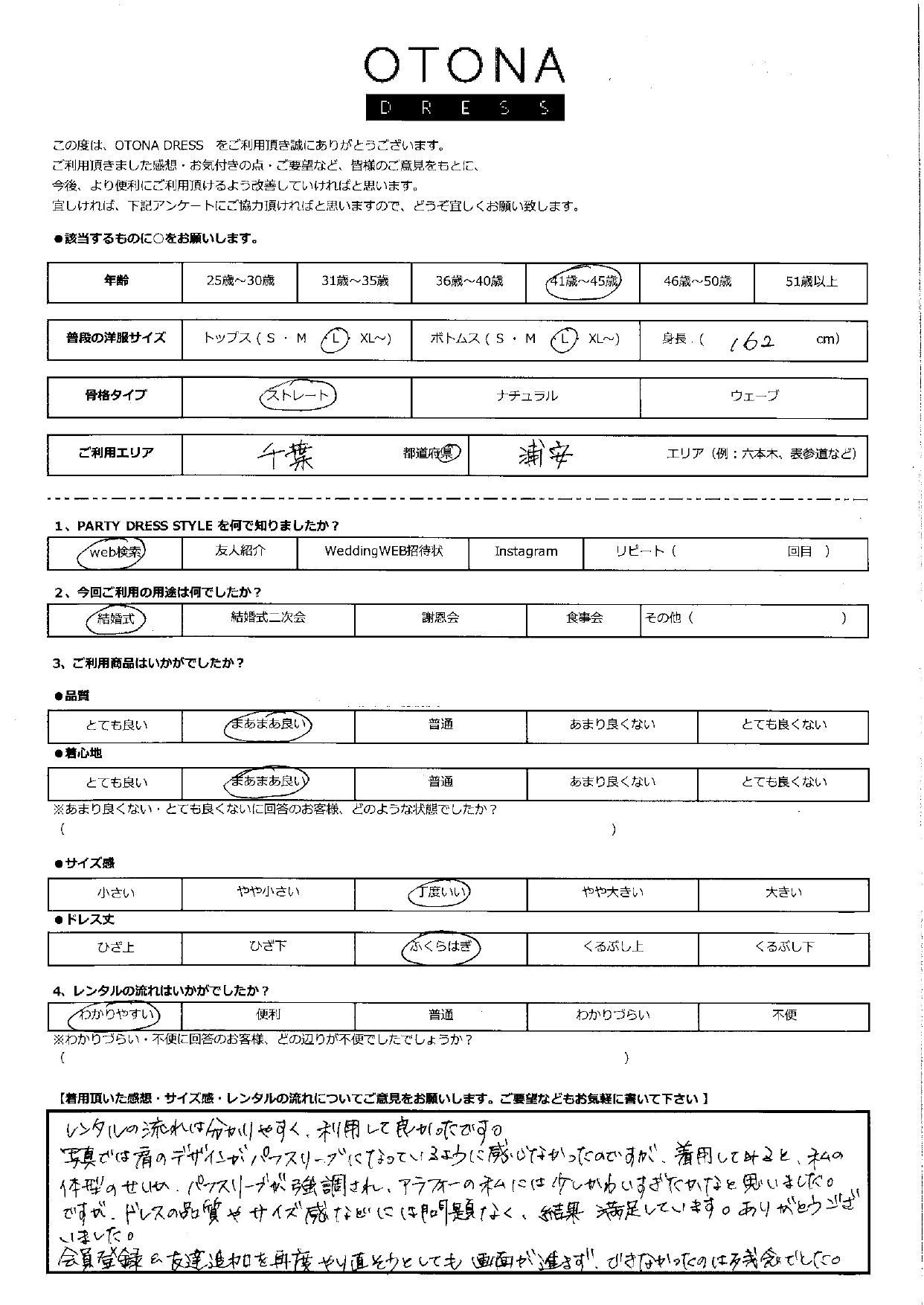 6月15日　結婚式ご利用　千葉・浦安エリア