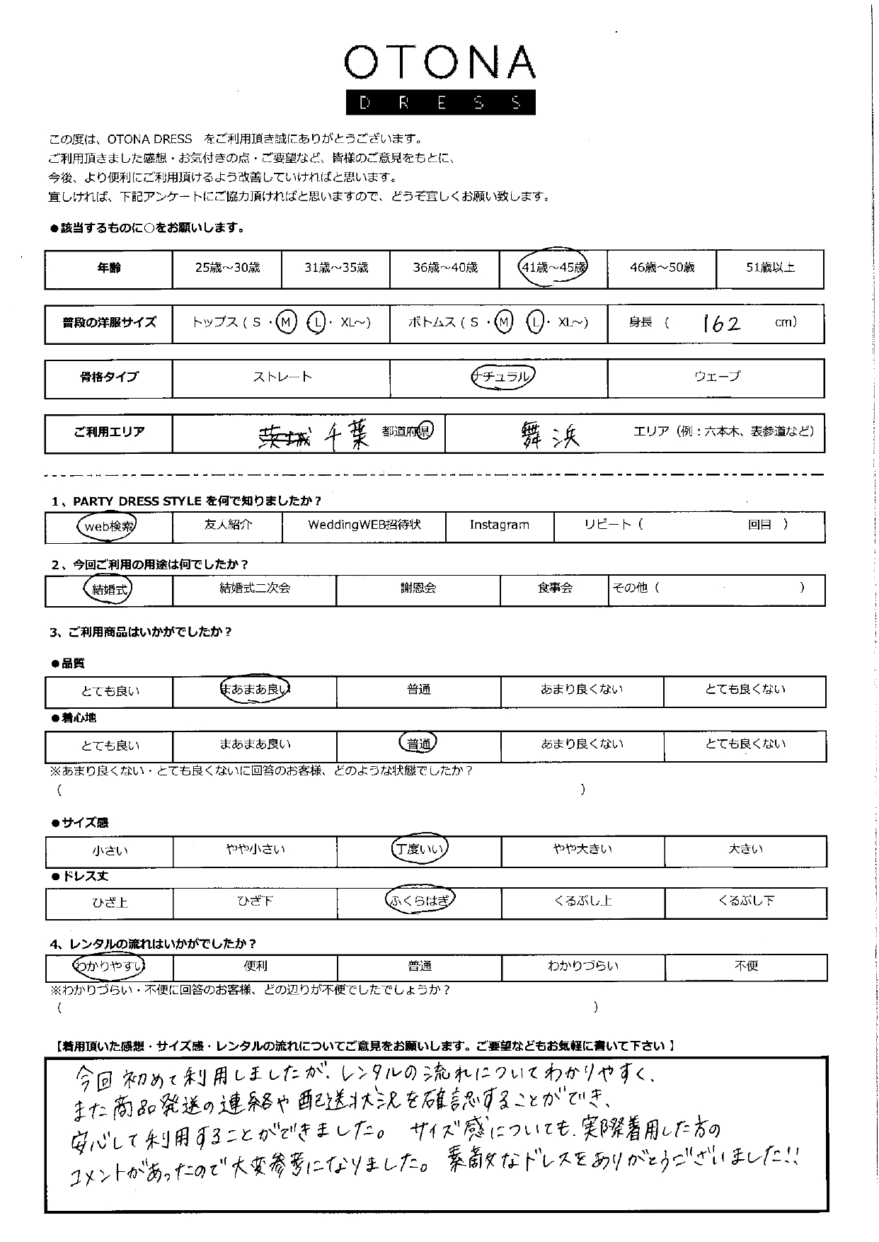 7月21日　結婚式ご利用　千葉・舞浜エリア