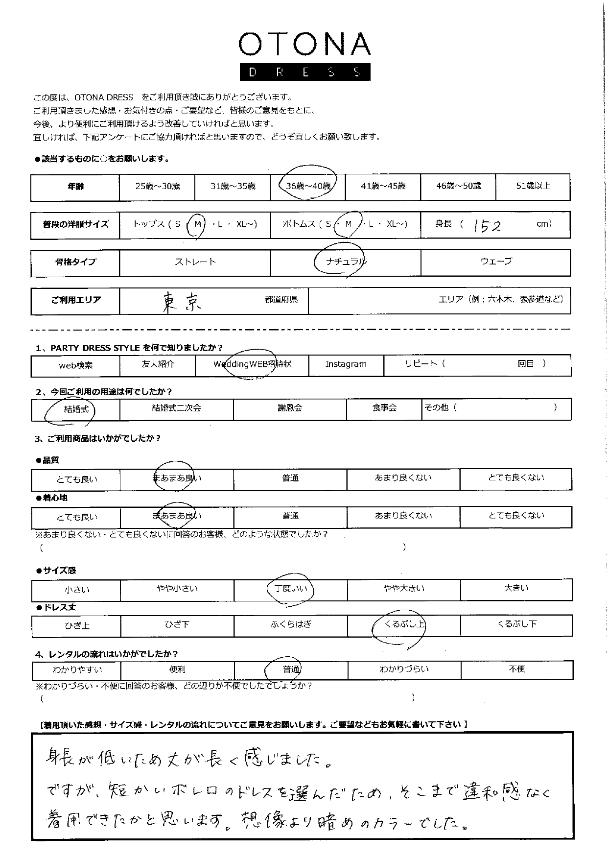 10月14日　結婚式ご利用　東京エリア