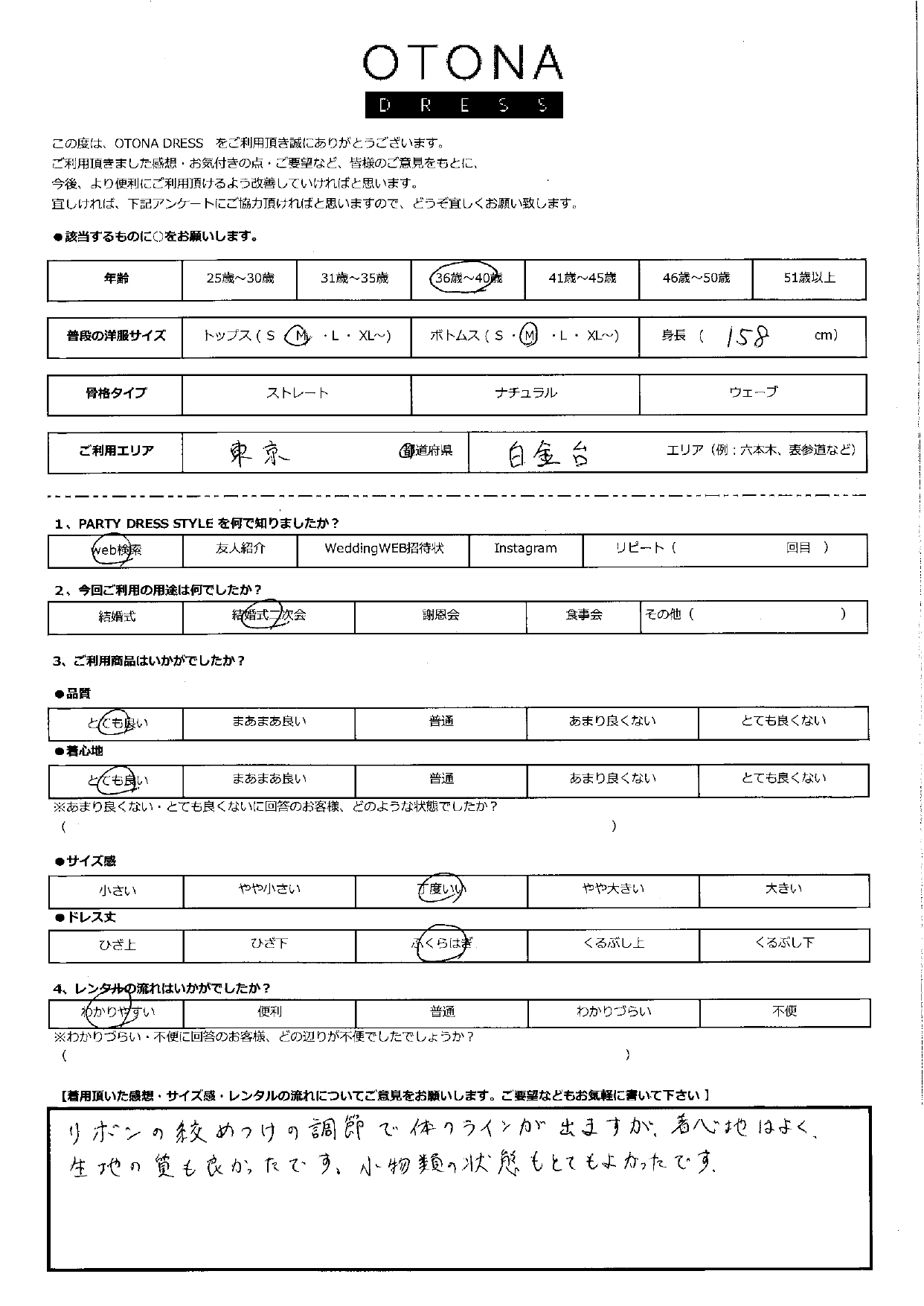 11月3日 結婚式二次会ご利用 東京・白金台エリア