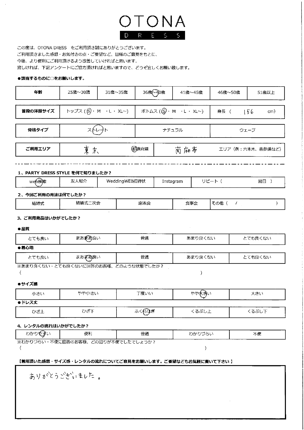 11月9日 ご利用 東京・南麻布エリア