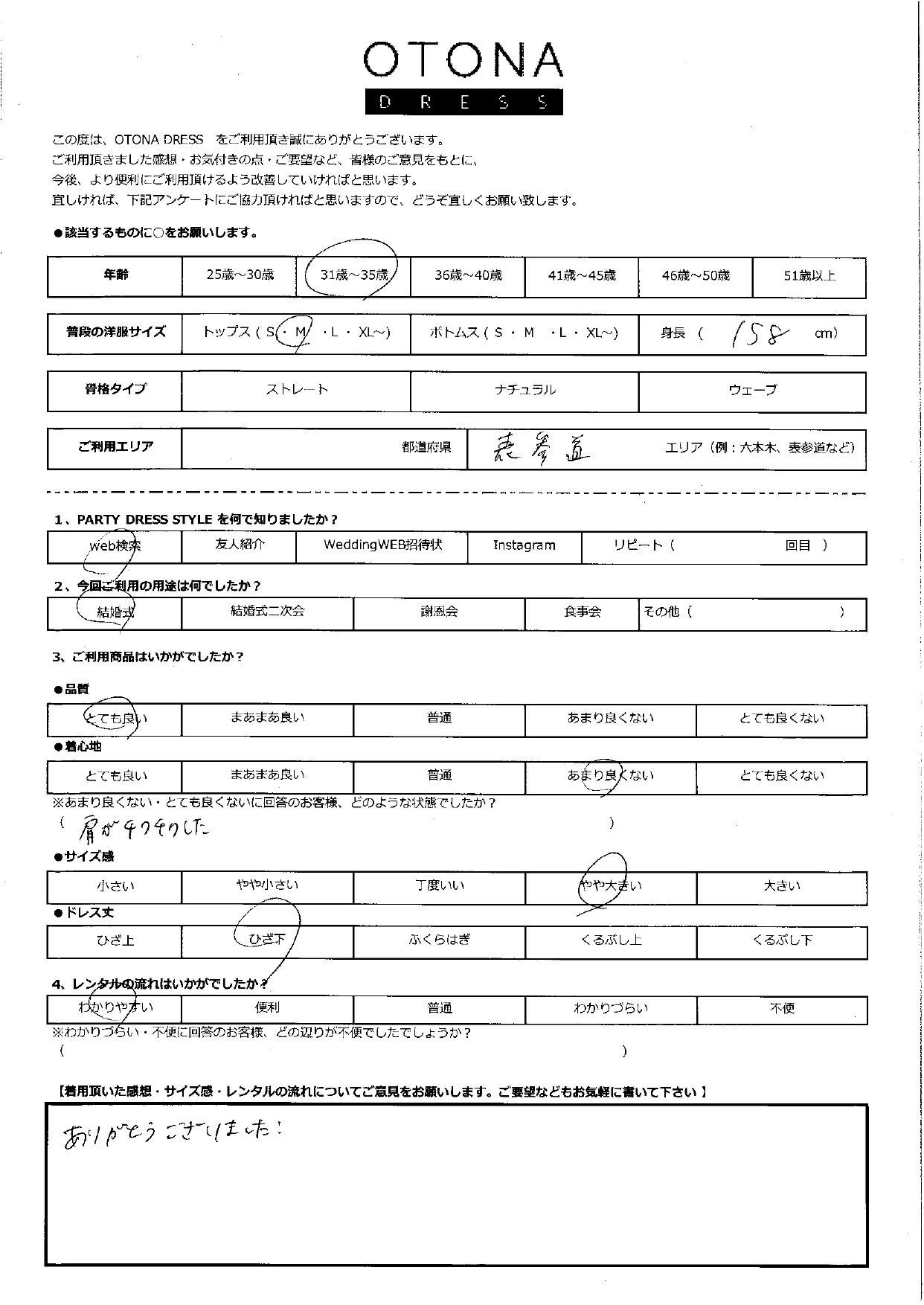 10月25日 結婚式ご利用 東京・表参道エリア