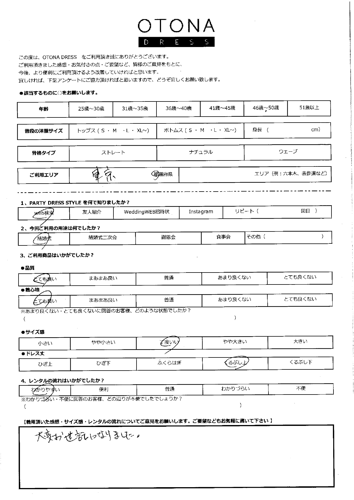 10月27日 結婚式ご利用 東京エリア