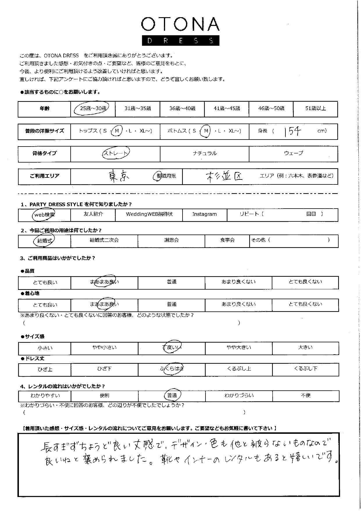 11月2日 結婚式ご利用 東京・杉並区エリア