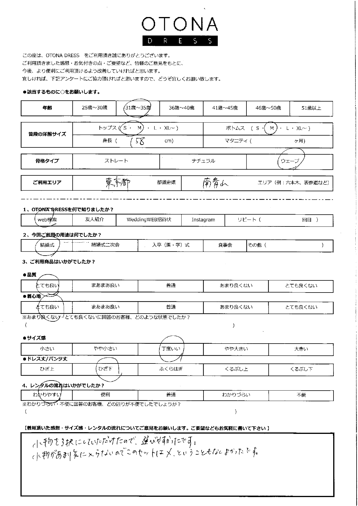 11月23日　結婚式ご利用　東京・南青山エリア