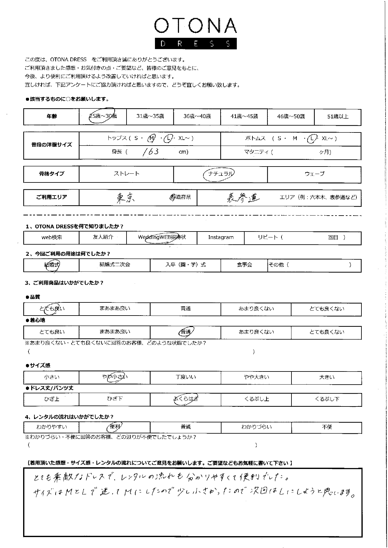 2月9日　結婚式ご利用　東京・表参道エリア