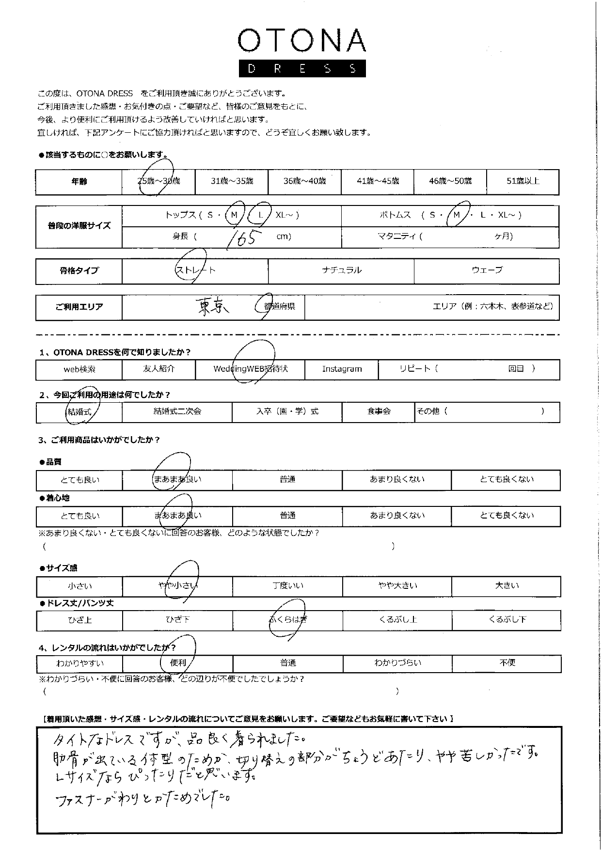 1月25日　結婚式ご利用　東京エリア