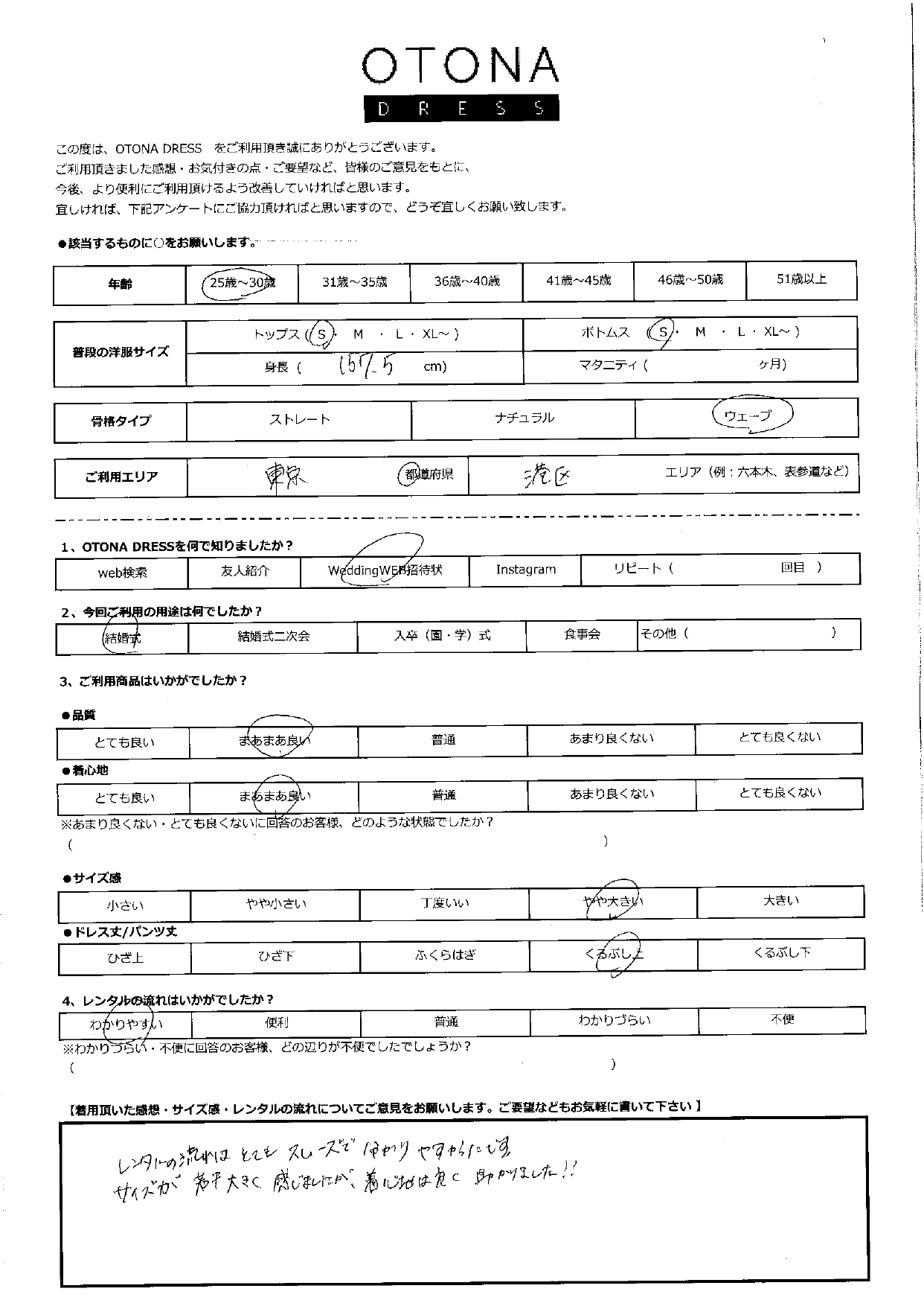 2月1日　結婚式ご利用　東京・港区エリア