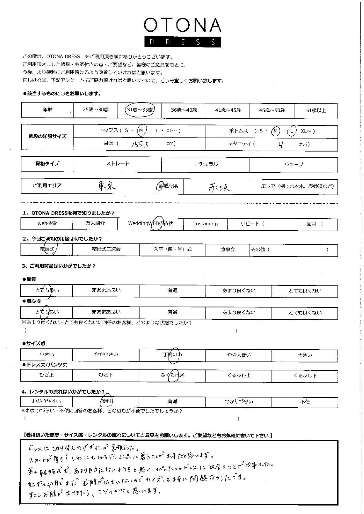 2月22日　結婚式ご利用　東京・赤坂エリア