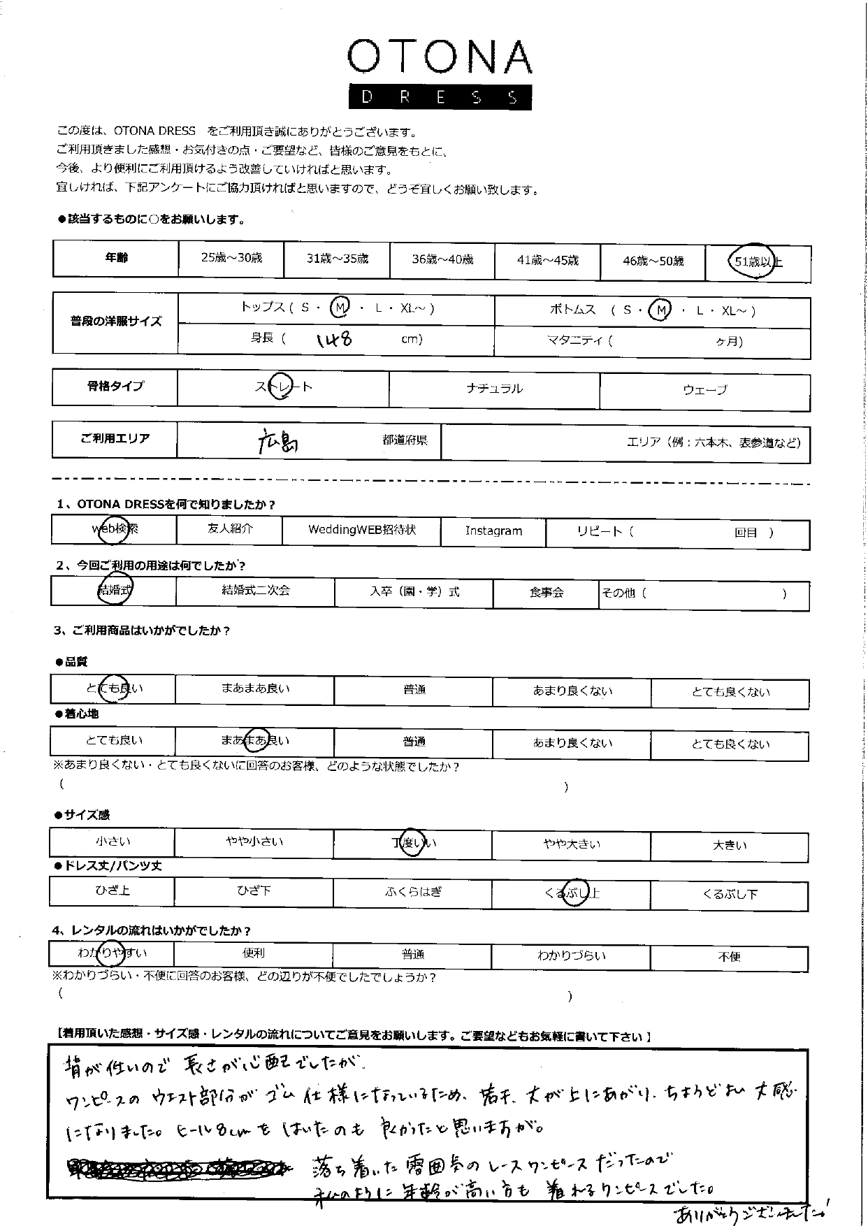 4月26日　結婚式ご利用　広島エリア