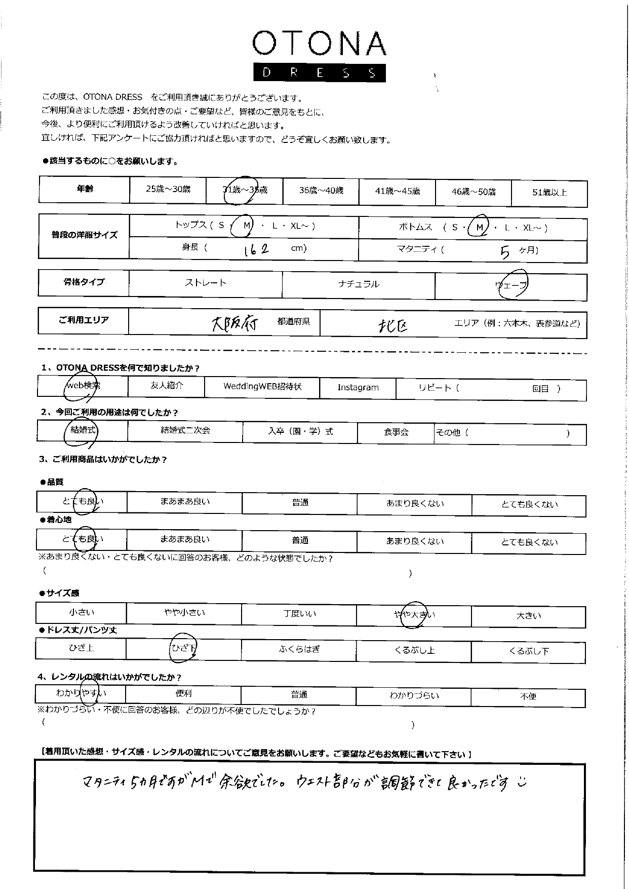 4月26日　結婚式ご利用　大阪・北区エリア