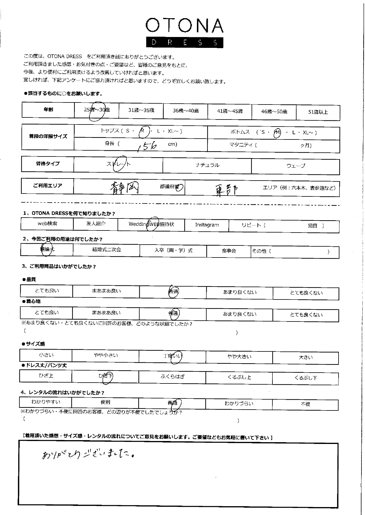 5月4日　結婚式ご利用　静岡エリア