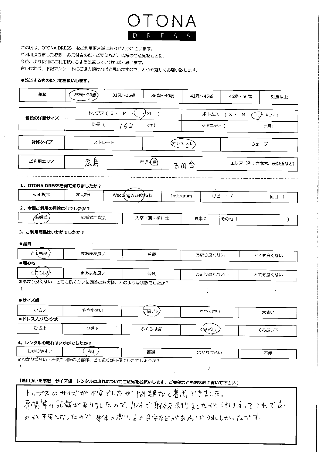 5月3日　結婚式ご利用　広島エリア