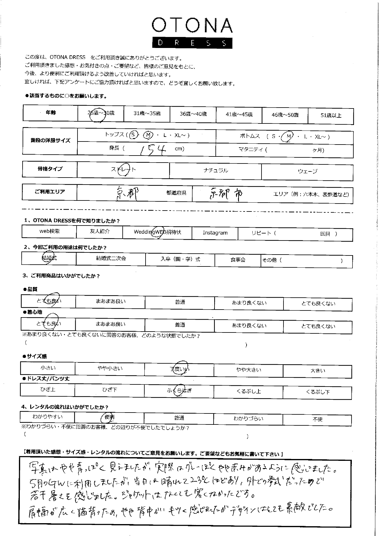 5月5日　結婚式ご利用　京都・京都市エリア