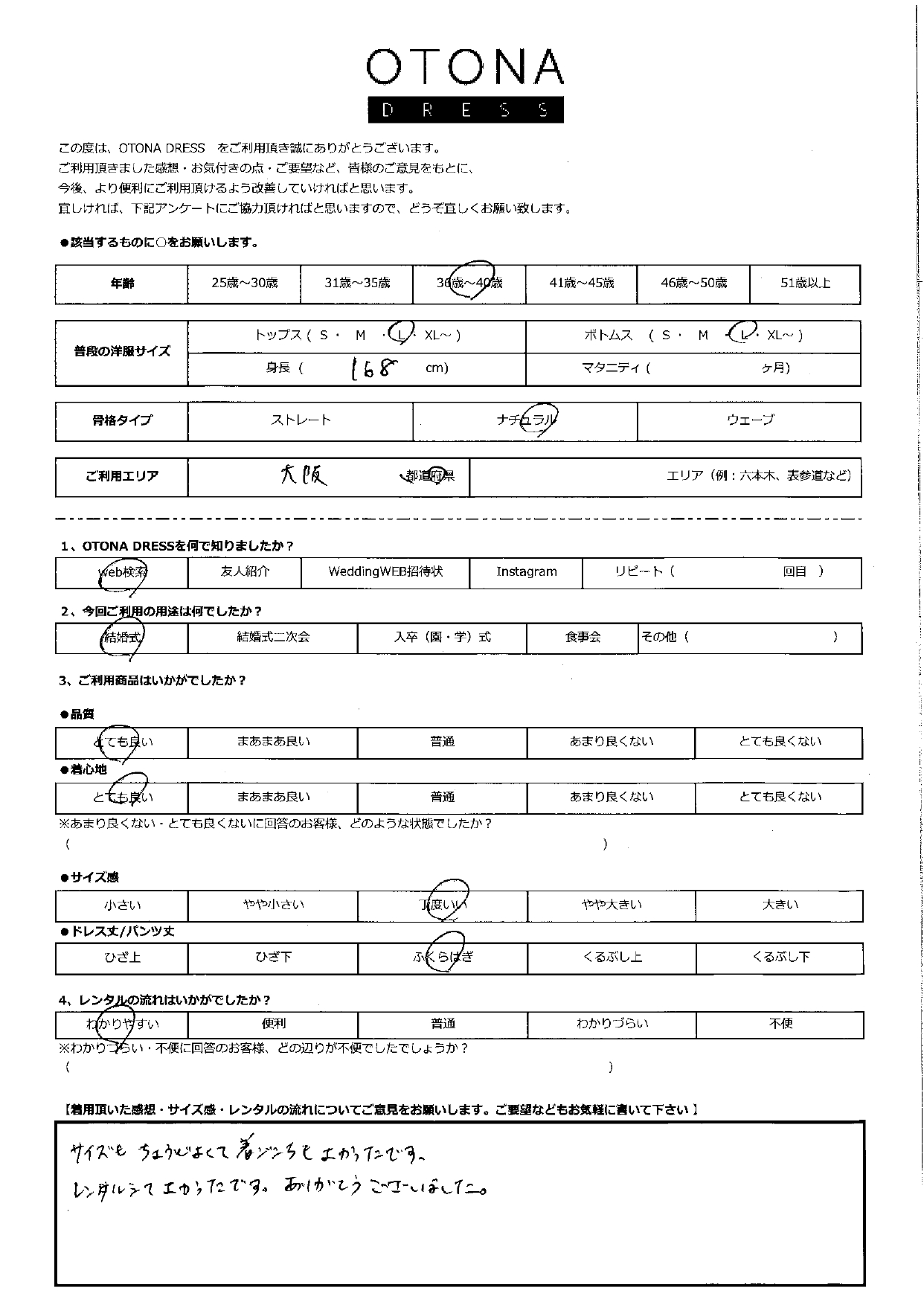 5月11日　結婚式ご利用　大阪エリア