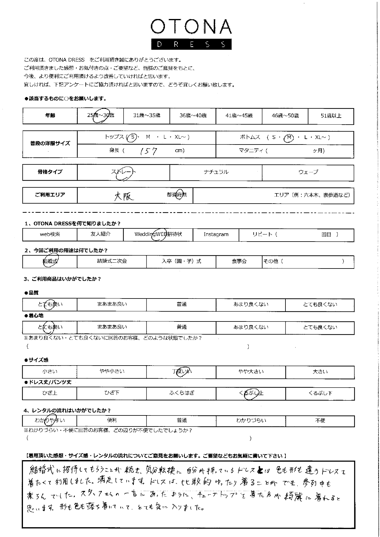 5月17日　結婚式ご利用　大阪エリア
