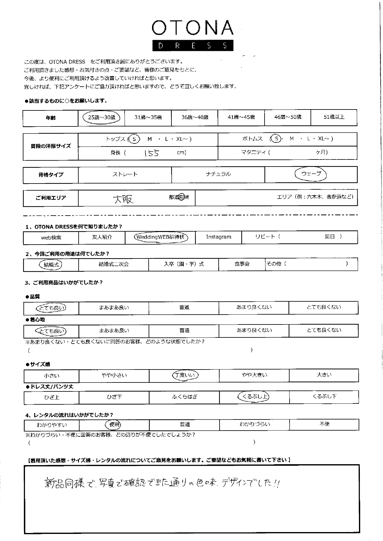 5月18日　結婚式ご利用　大阪エリア