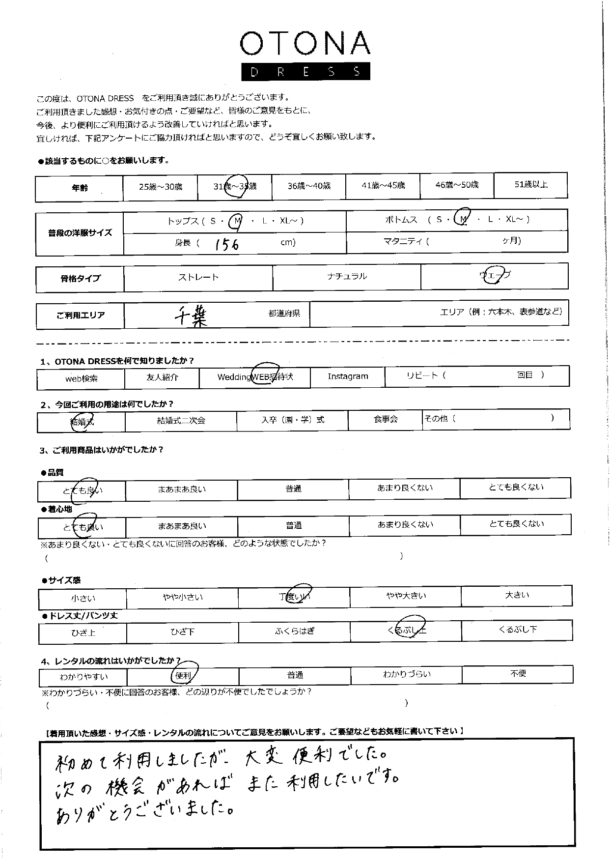5月17日　結婚式ご利用　千葉エリア