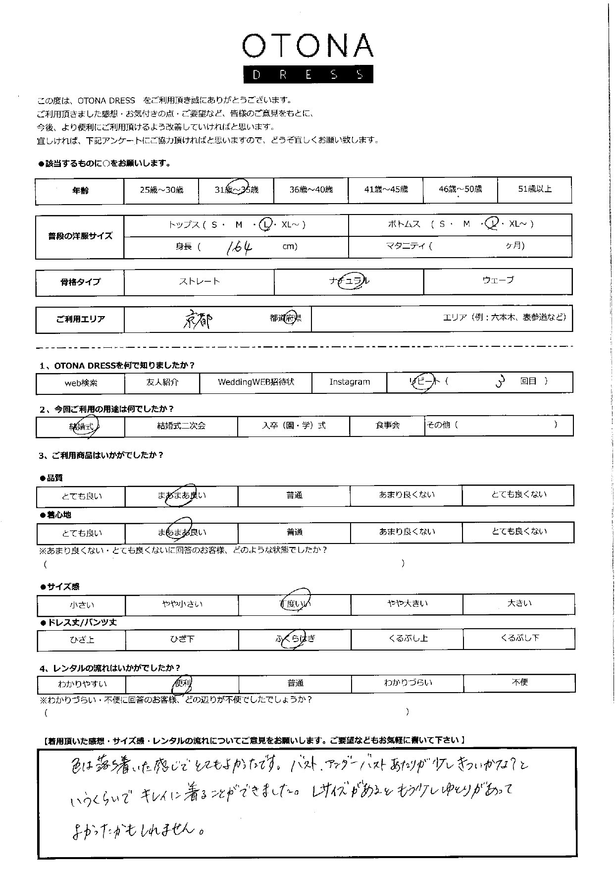 5月25日　結婚式ご利用　京都エリア