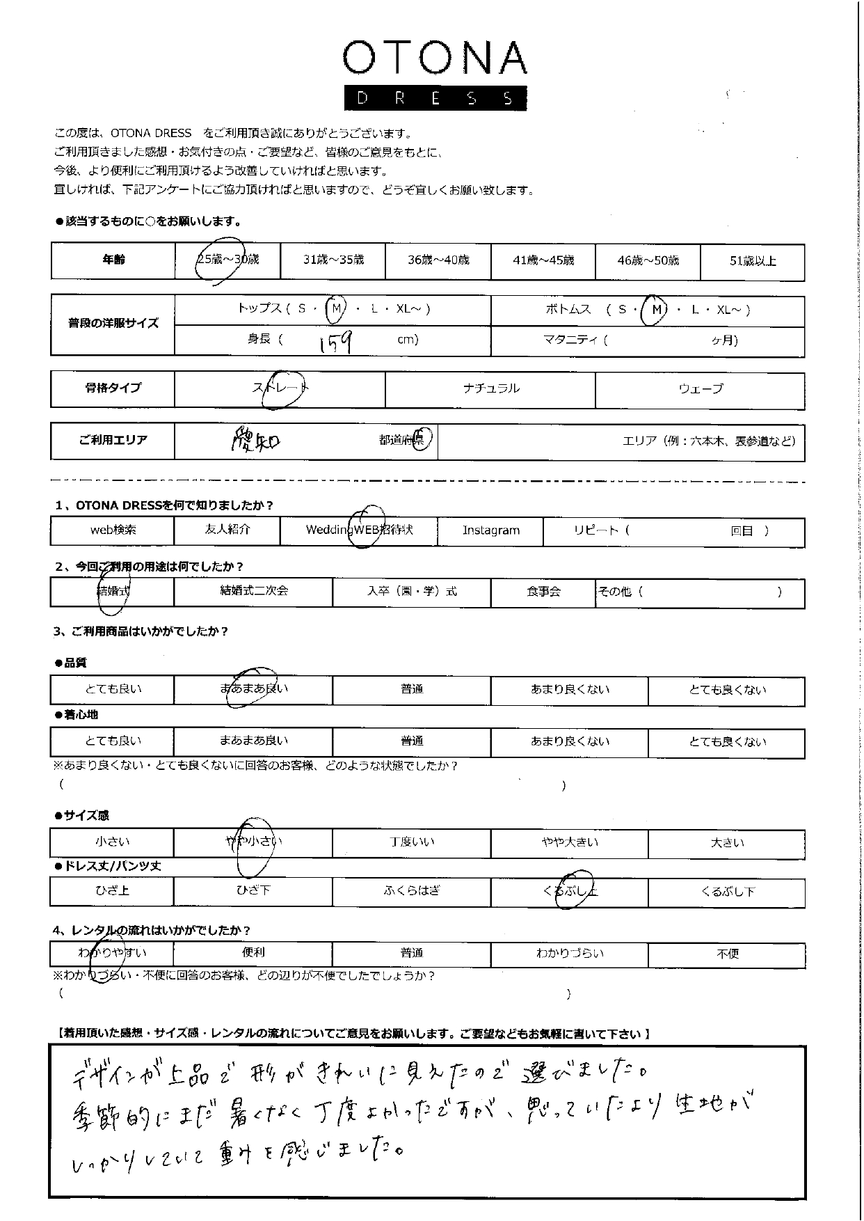 5月25日　結婚式ご利用　愛知エリア