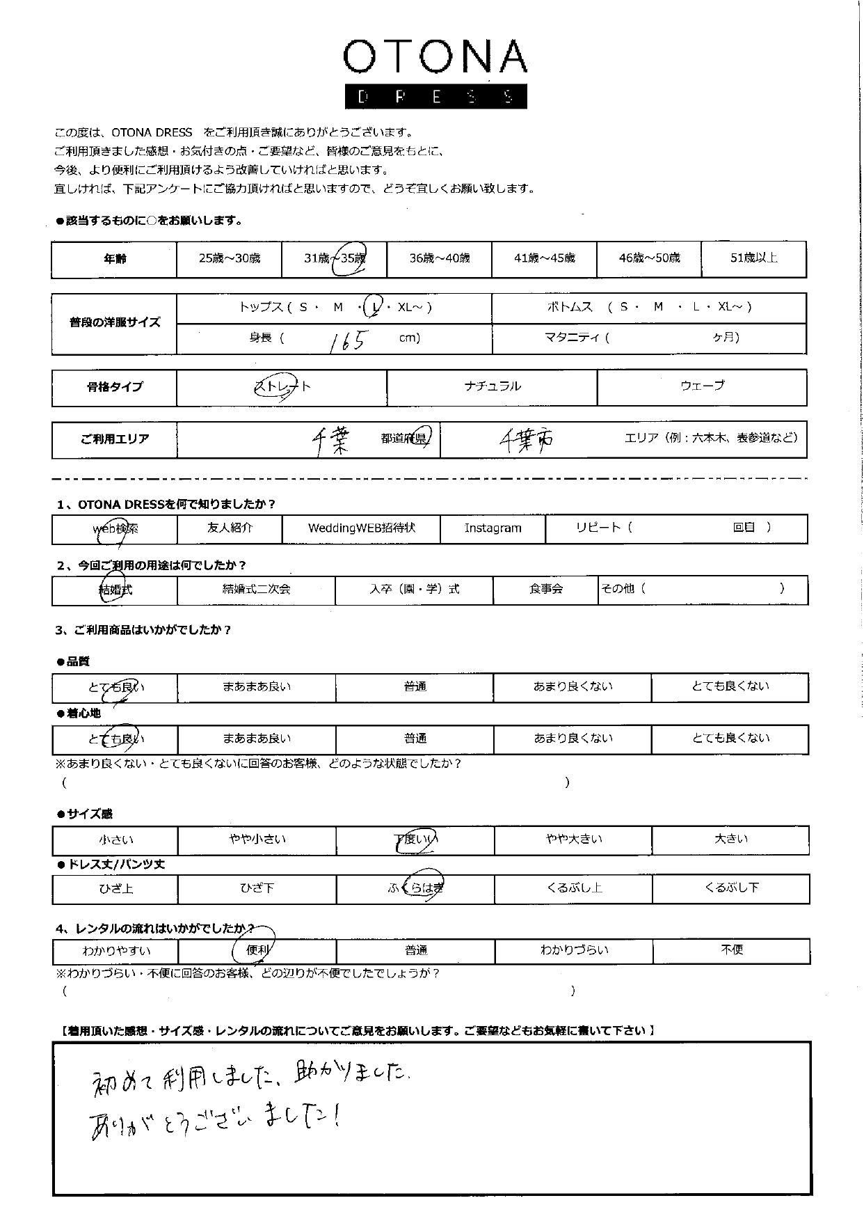 8月30日　結婚式ご利用　千葉県・千葉エリア｜CR1-419NA-M（3点セット）