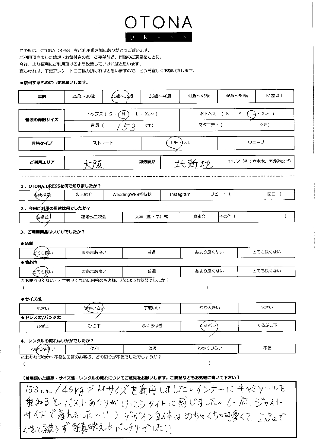 9月28日　結婚式ご利用　大阪・北新地エリア｜AB1-426YE-S（3点セット）
