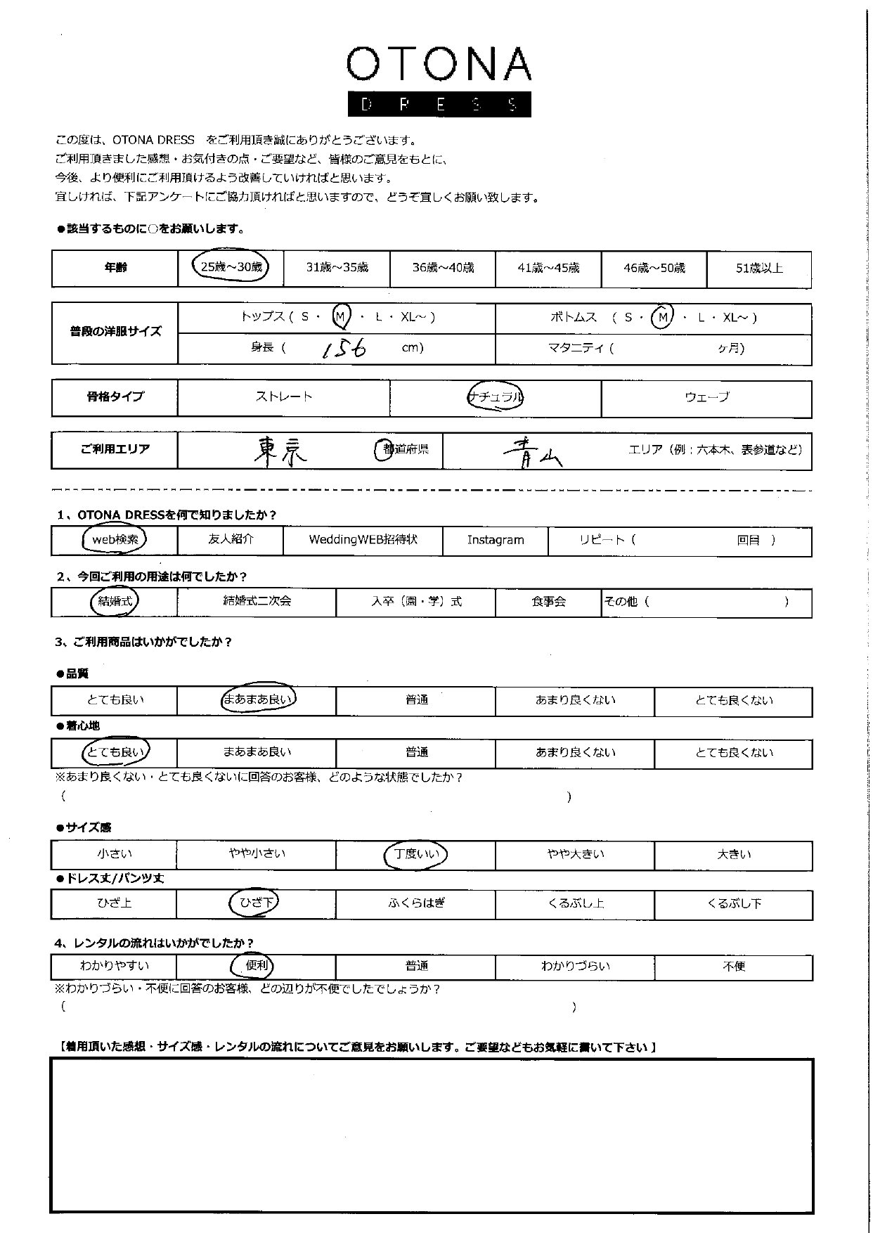 1/24結婚式ご利用　東京都・青山エリア