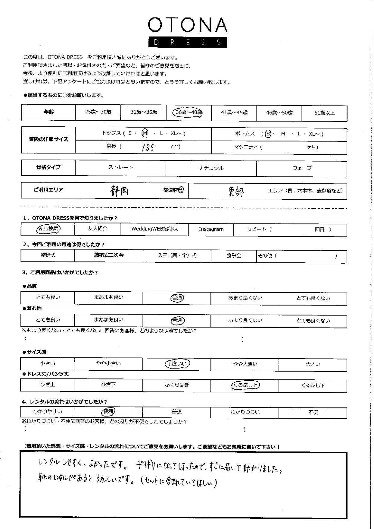 1月24日　静岡・東部エリア｜CR1-411GRE-M（ドレス単品）
