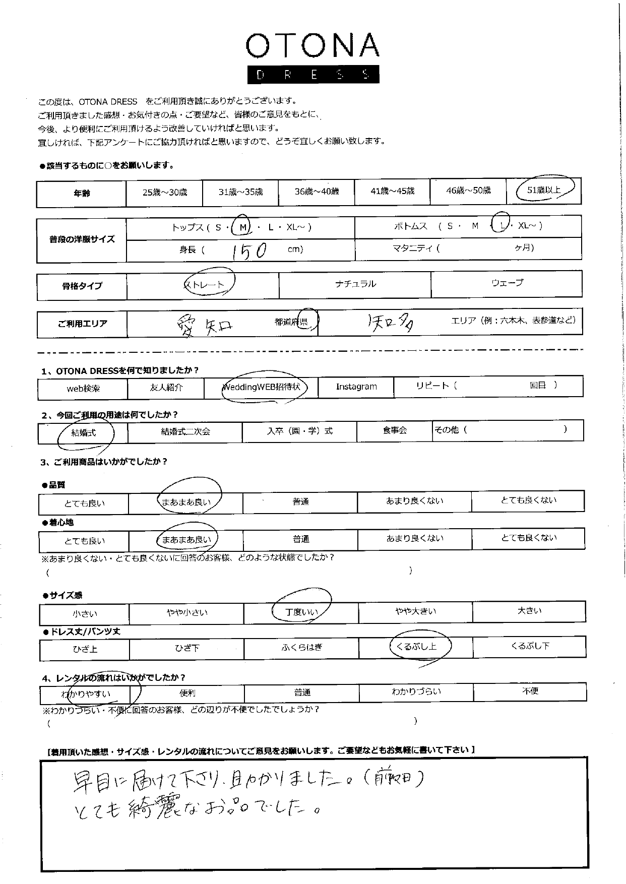 1月17日　結婚式ご利用　愛知県・知多エリア｜CR1-350BL-M（4点セット）