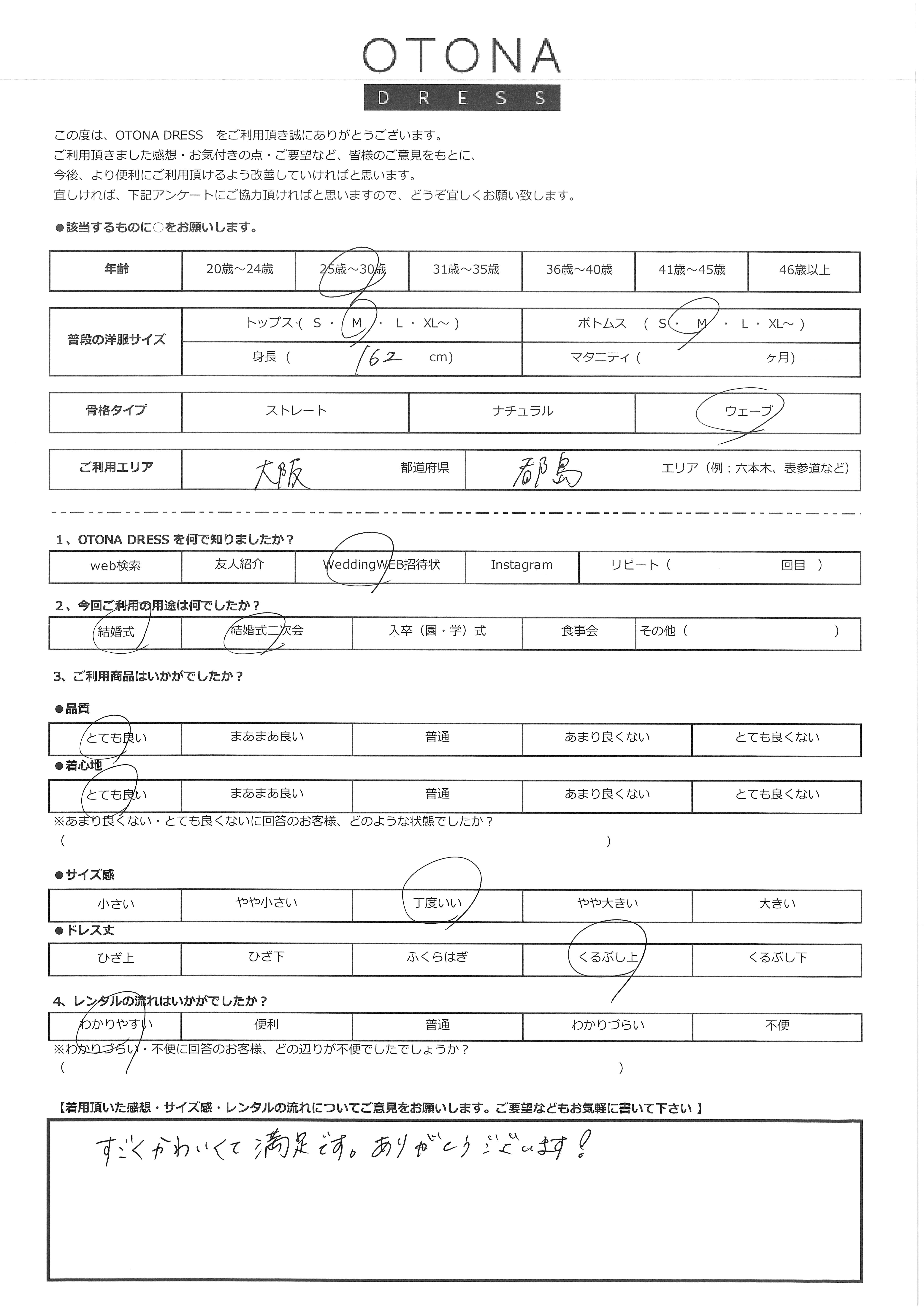 4月11日　結婚式・結婚式二次会ご利用　大阪・都島エリア｜CL1-463BL-M（3点セット）