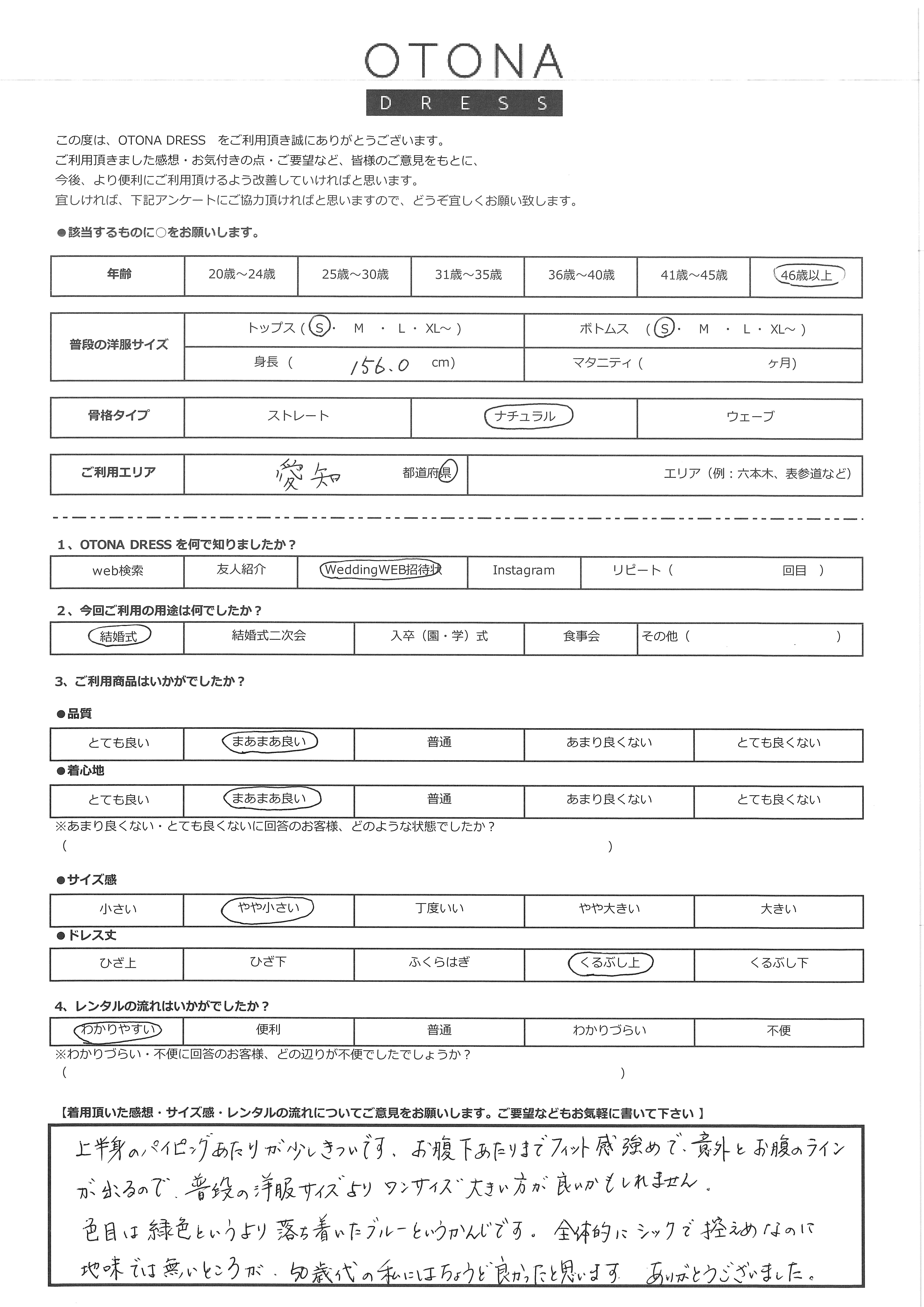 4月7日　結婚式ご利用　愛知県エリア｜CR1-420GR-S