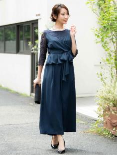 セットアップパンツドレス(ネイビー)SR3-295NA-L