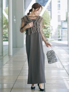 フリルベスト×シアートップスドレス(チャコールグレー)CL1-463CHC-L