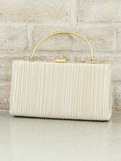 サテンプリーツハンドルバッグ(ベージュ)BA060-BE
