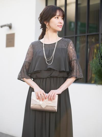 フレアディティールドレス(チャコールグレー)CR1-374C-GRY-XL