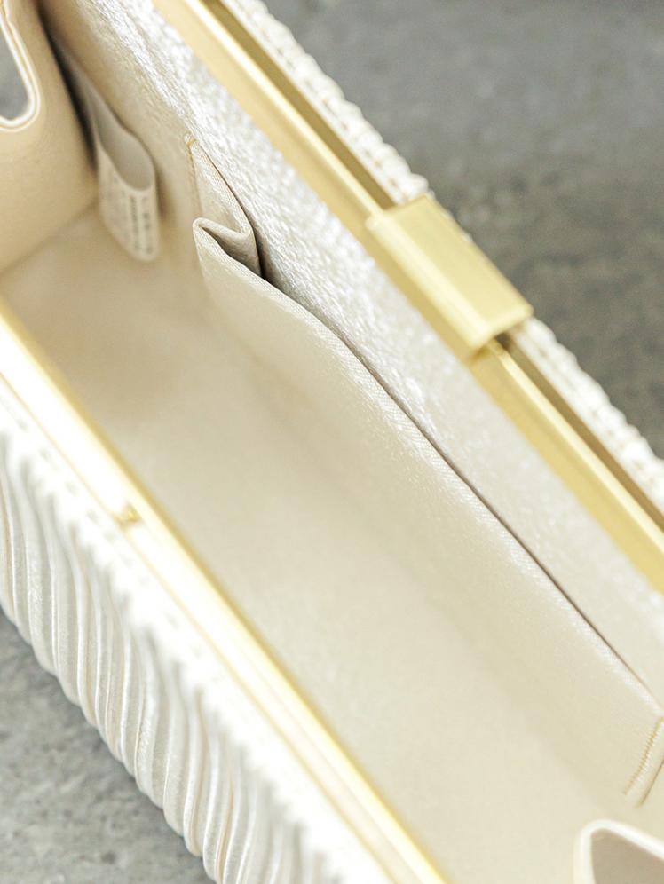 サテンプリーツハンドルバッグ(ベージュ)BA060-BE 5