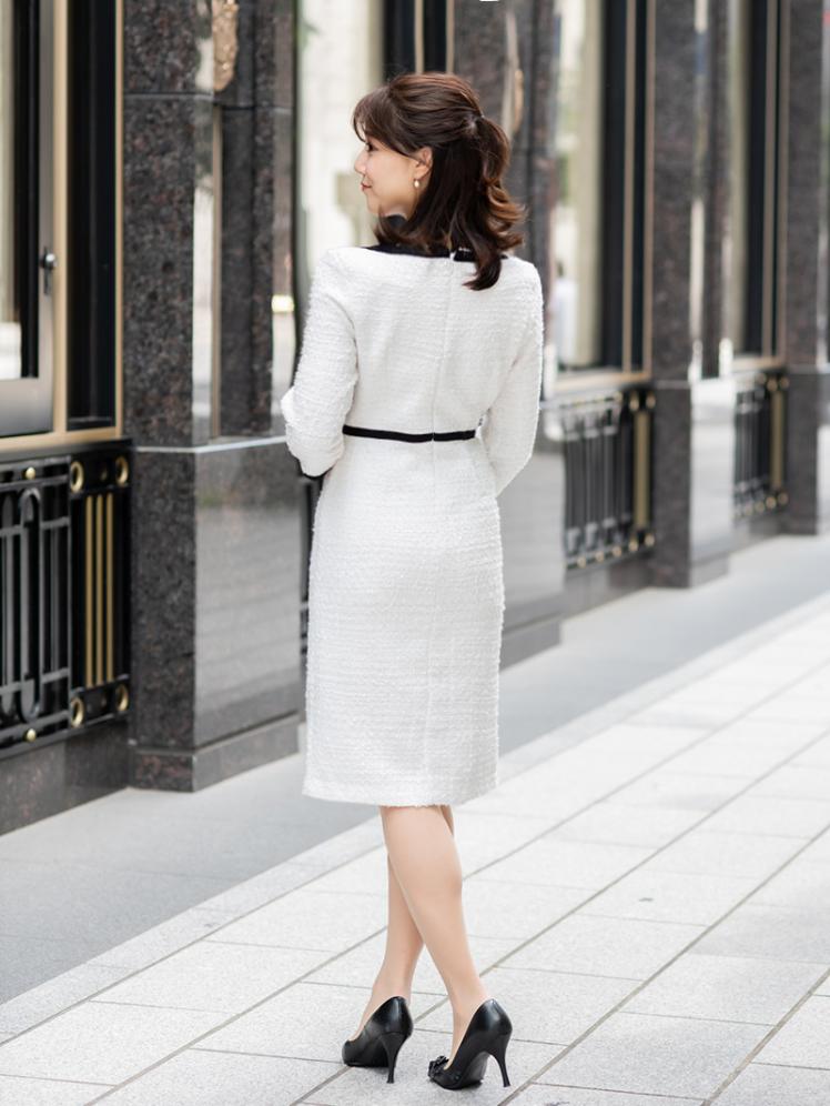 ツイードタイトドレス(ホワイト)K1-352WH-M 10