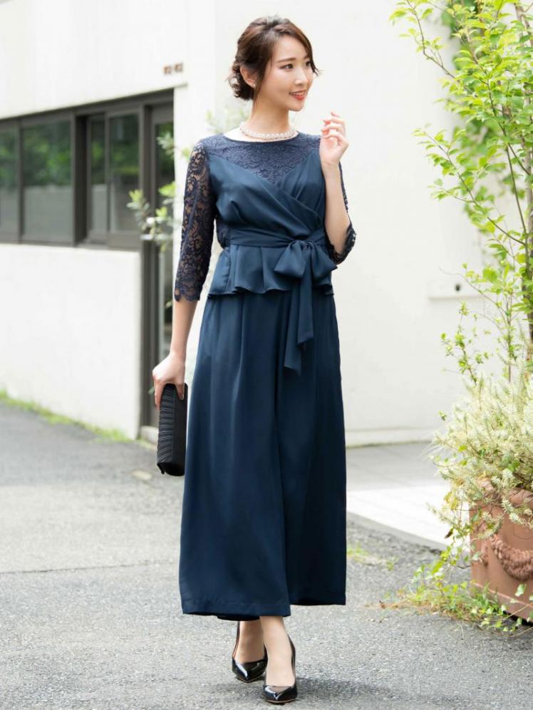 セットアップパンツドレス(ネイビー)SR3-295NA-M | OTONA DRESS