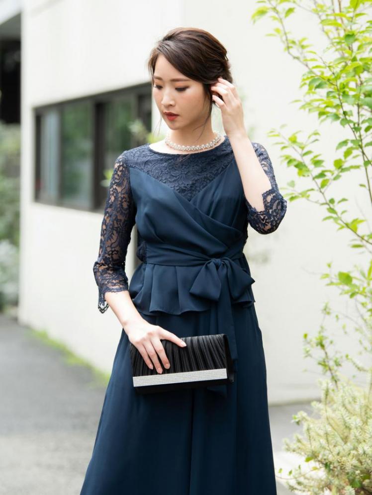 セットアップパンツドレス(ネイビー)SR3-295NA-M | OTONA DRESS