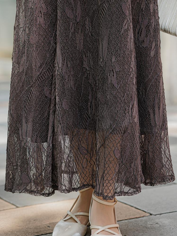 チュールボレロ×レースキャミワンピース (ブラウン)AB1-464BR-M 13