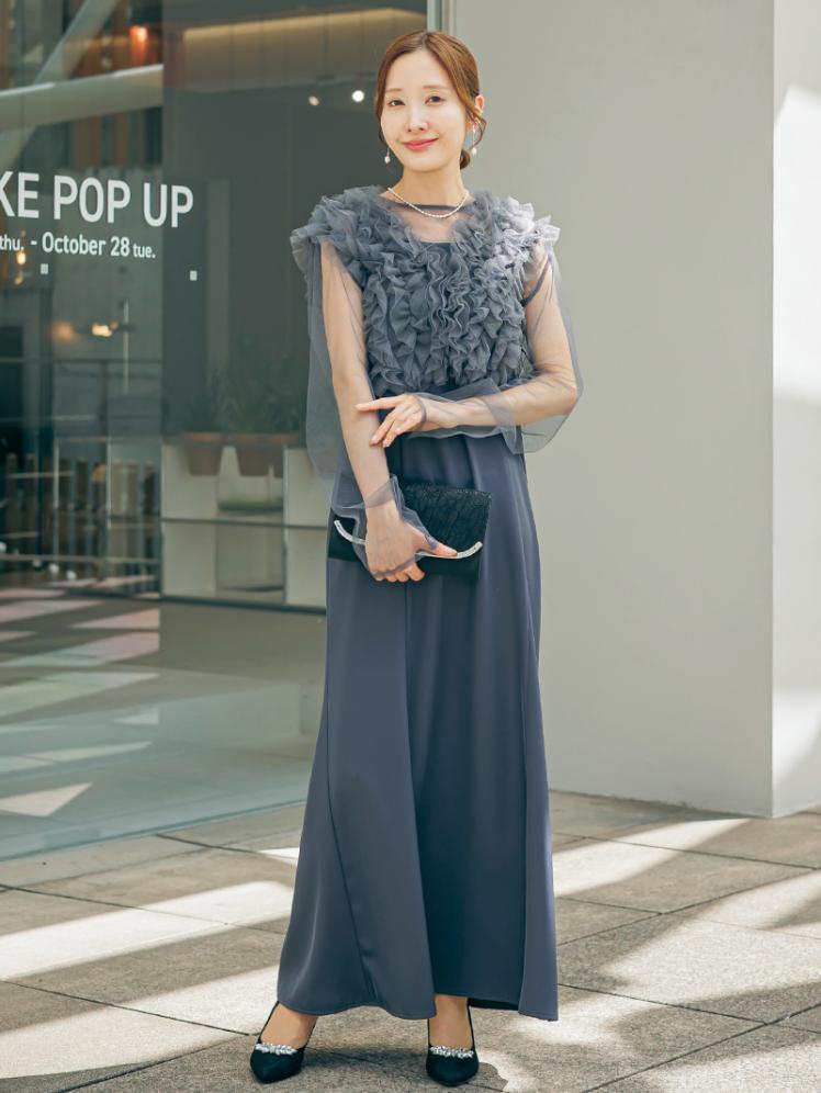 フリルベスト×シアートップスドレス(ブルー)CL1-463BU-L 3
