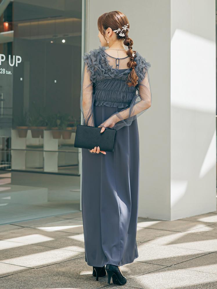 フリルベスト×シアートップスドレス(ブルー)CL1-463BU-L 9