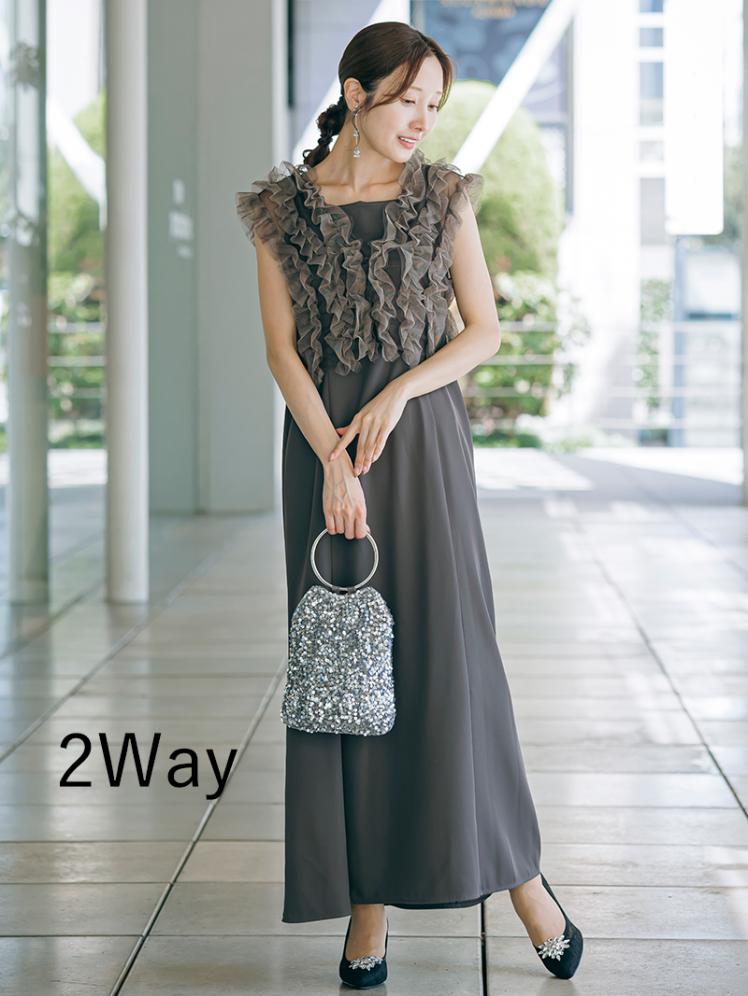 フリルベスト×シアートップスドレス(チャコールグレー)CL1-463CHC-S 11