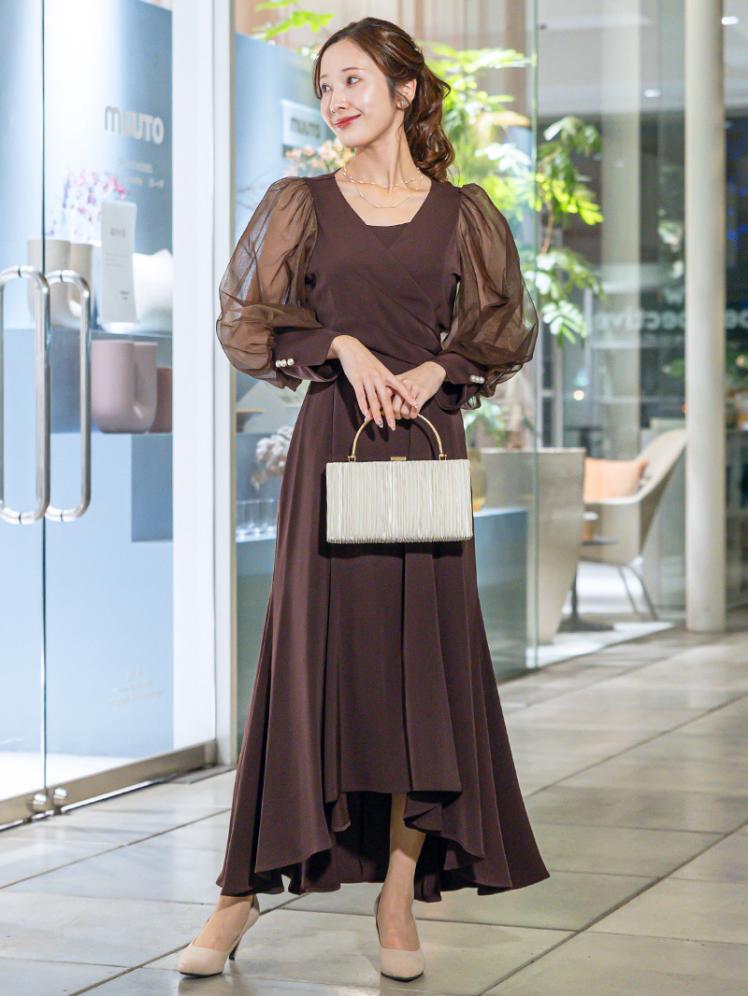 クロスデザインフィッシュテールドレス(ブラウン)CL1-465BR-L 2