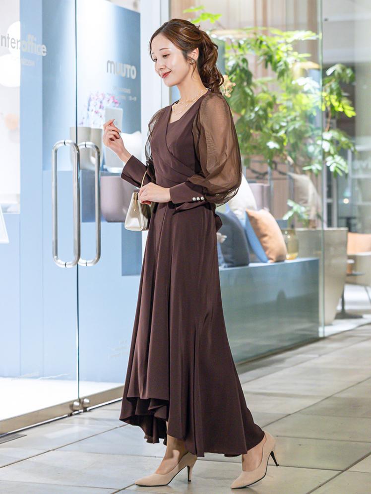 クロスデザインフィッシュテールドレス(ブラウン)CL1-465BR-L 6