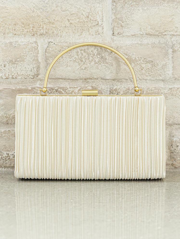 サテンプリーツハンドルバッグ(ベージュ)BA060-BE 2