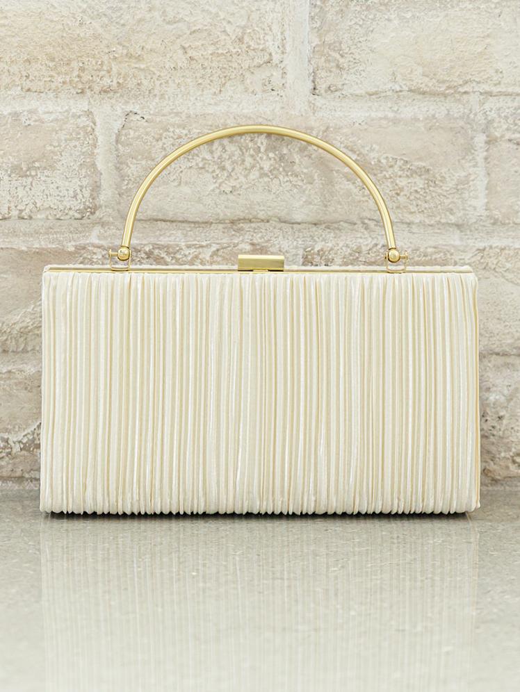 サテンプリーツハンドルバッグ(ベージュ)BA060-BE 3